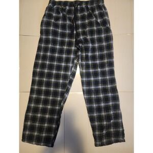 Chaps Mens Size Large Blue And Black Pants Flannel Plaid 100% Cotton Sleepwear